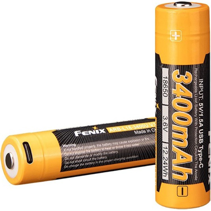 Аккумулятор 18650 FENIX ARB-L18-3400U V3,0 с разъемом для USB ARB-L18-3400UV30